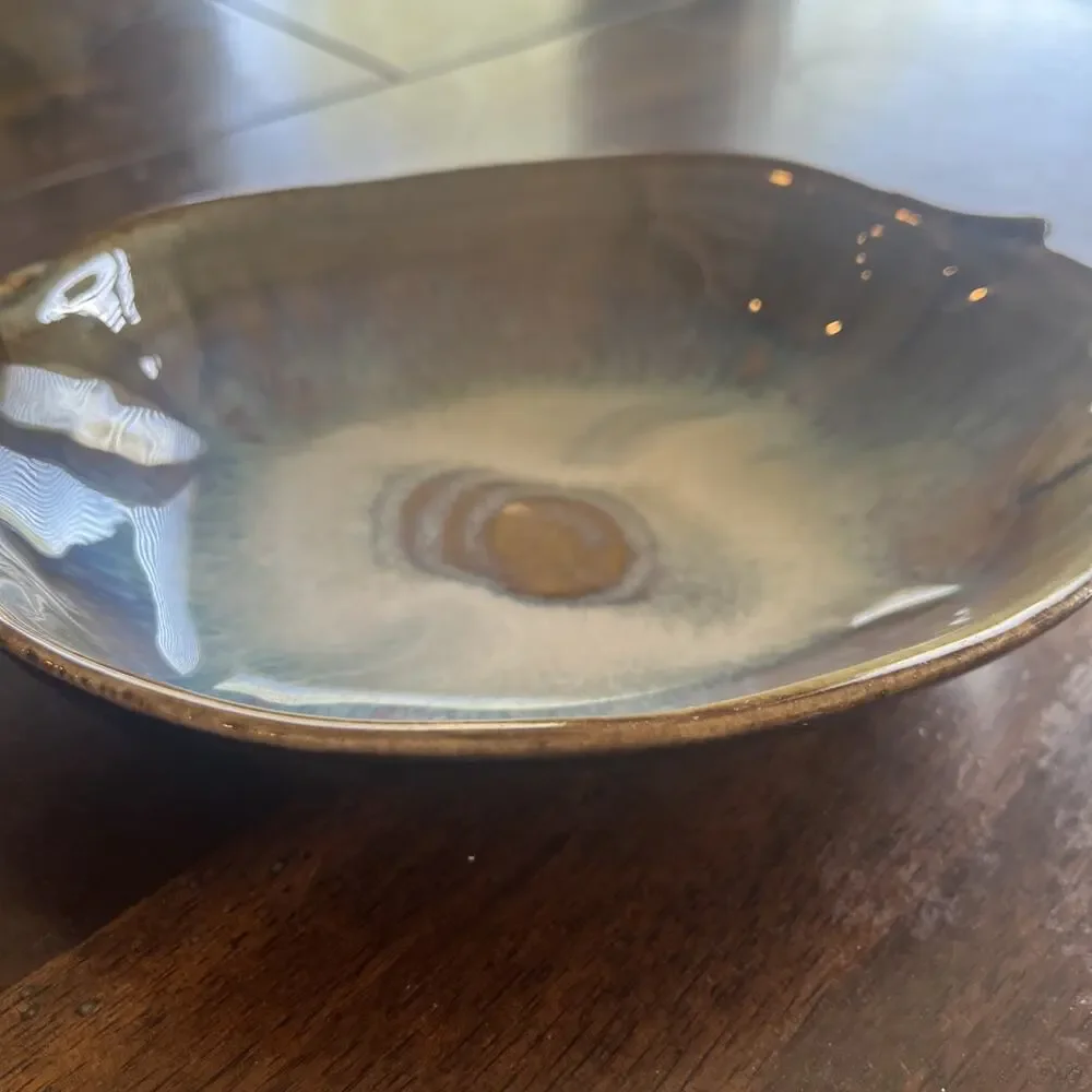 Vintage Bill Campbell Ceramic Leaf Baker Serving Dish - Signed Art Pottery